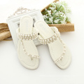 Shoes for daughters and mom pink mother shoes in beige colour sandals with beads for mommy and kids